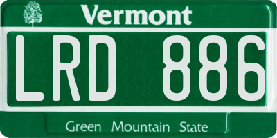 VT license plate LRD886