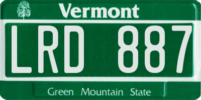 VT license plate LRD887