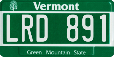 VT license plate LRD891