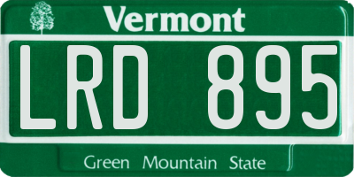 VT license plate LRD895