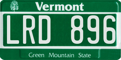 VT license plate LRD896