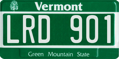 VT license plate LRD901