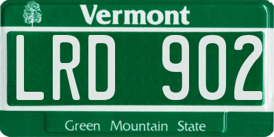 VT license plate LRD902