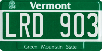 VT license plate LRD903