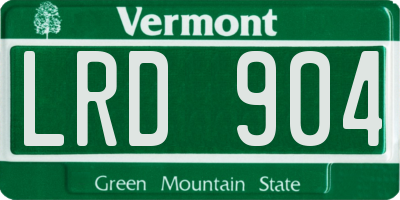 VT license plate LRD904