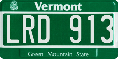 VT license plate LRD913