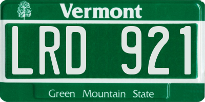 VT license plate LRD921