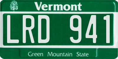 VT license plate LRD941