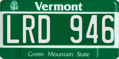 VT license plate LRD946