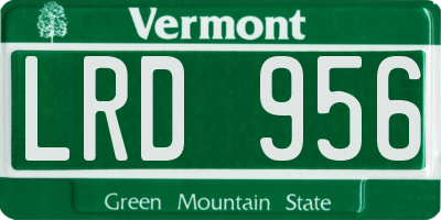 VT license plate LRD956