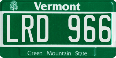 VT license plate LRD966