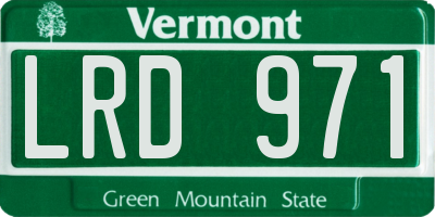 VT license plate LRD971