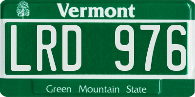 VT license plate LRD976