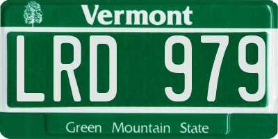 VT license plate LRD979