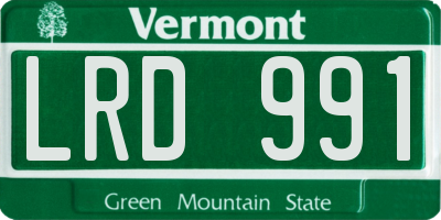 VT license plate LRD991