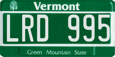 VT license plate LRD995