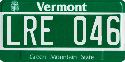 VT license plate LRE046