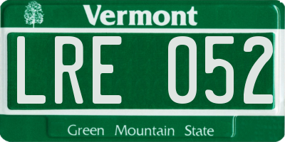 VT license plate LRE052