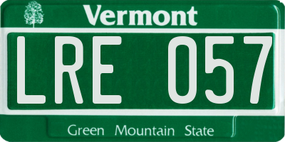 VT license plate LRE057