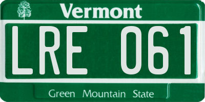 VT license plate LRE061