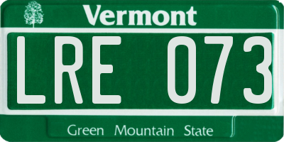 VT license plate LRE073