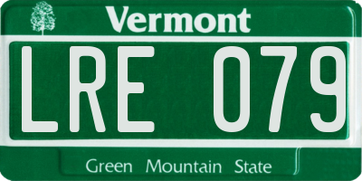 VT license plate LRE079