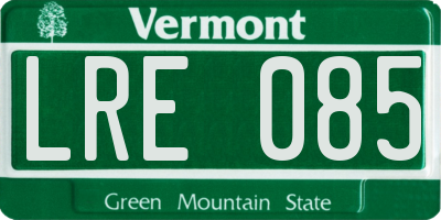 VT license plate LRE085