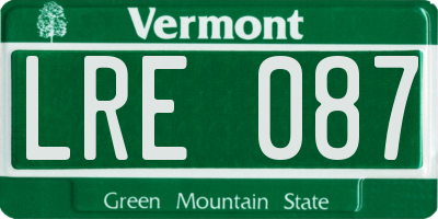 VT license plate LRE087