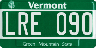 VT license plate LRE090