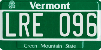 VT license plate LRE096