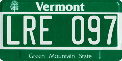 VT license plate LRE097