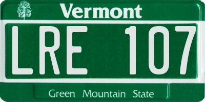 VT license plate LRE107