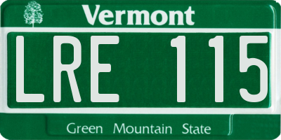 VT license plate LRE115