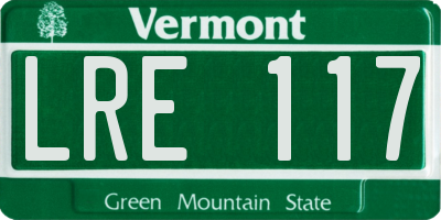 VT license plate LRE117
