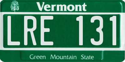 VT license plate LRE131