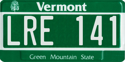VT license plate LRE141