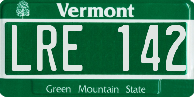 VT license plate LRE142