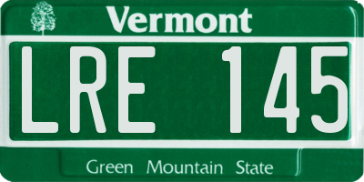 VT license plate LRE145