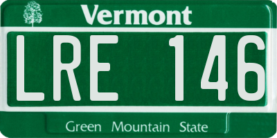 VT license plate LRE146