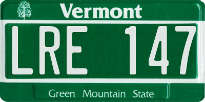 VT license plate LRE147