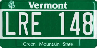 VT license plate LRE148