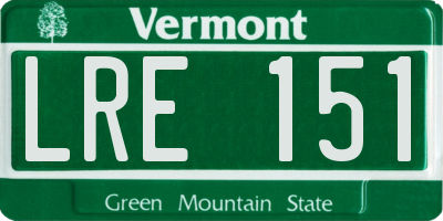 VT license plate LRE151