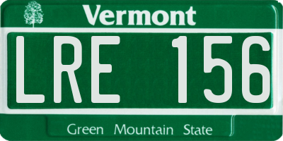 VT license plate LRE156