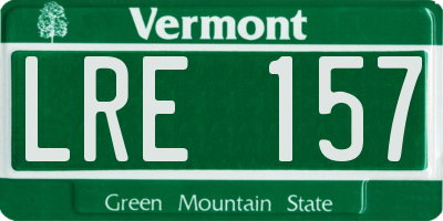 VT license plate LRE157