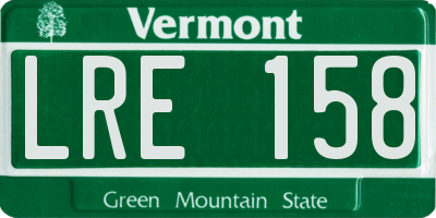 VT license plate LRE158