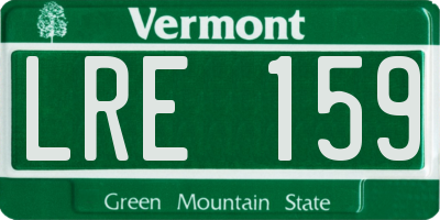 VT license plate LRE159