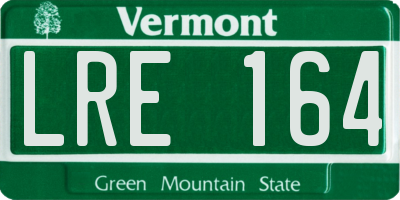 VT license plate LRE164