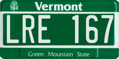VT license plate LRE167