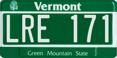 VT license plate LRE171