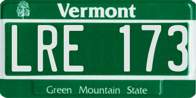 VT license plate LRE173